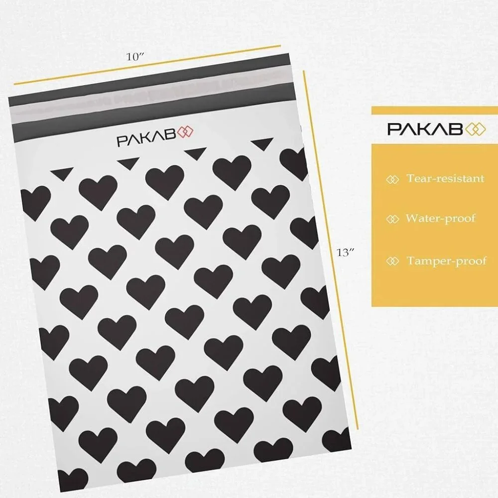 25 Hearts Poly Mailers 10